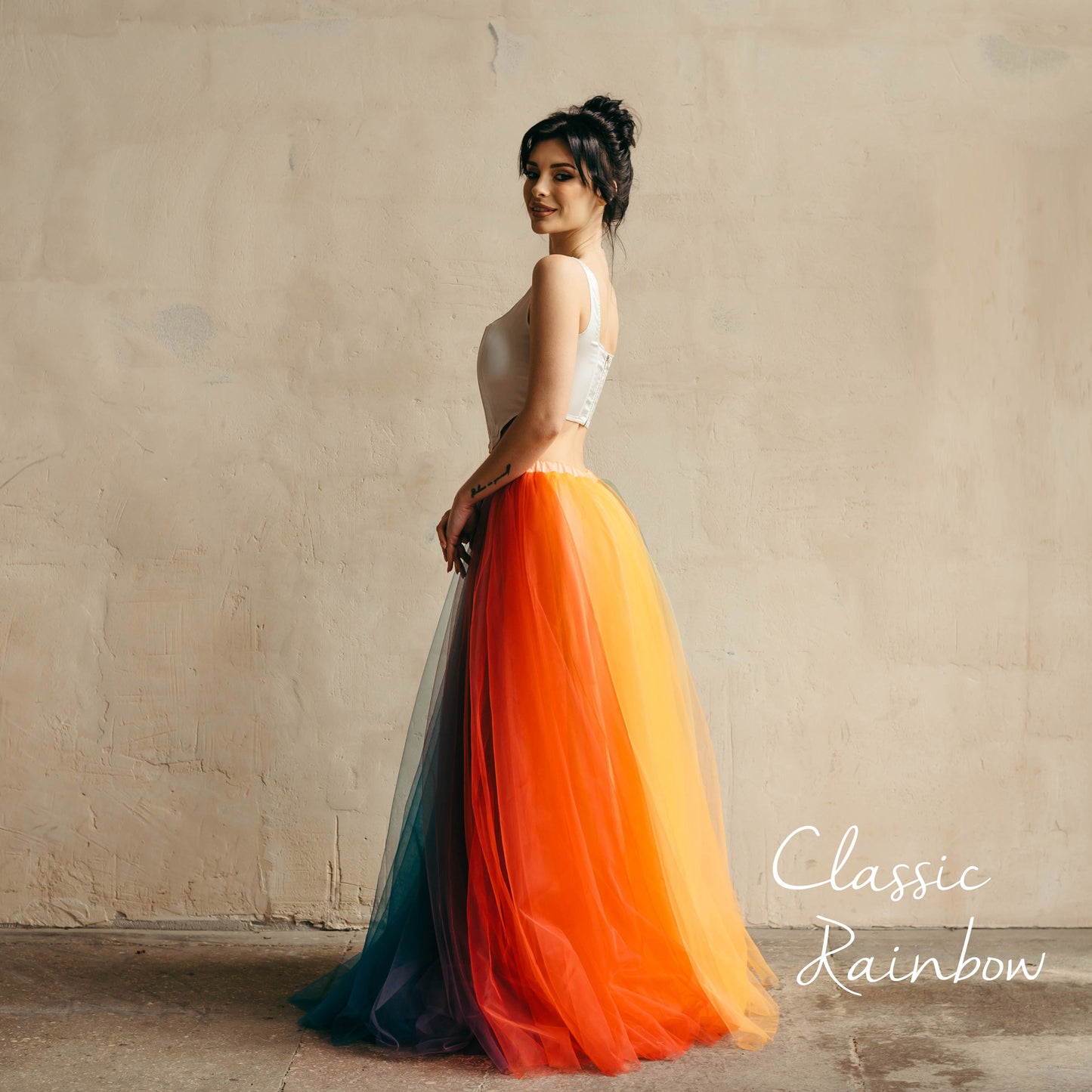 Rainbow Wedding Skirt - Bright Ombre Bridal Skirt
