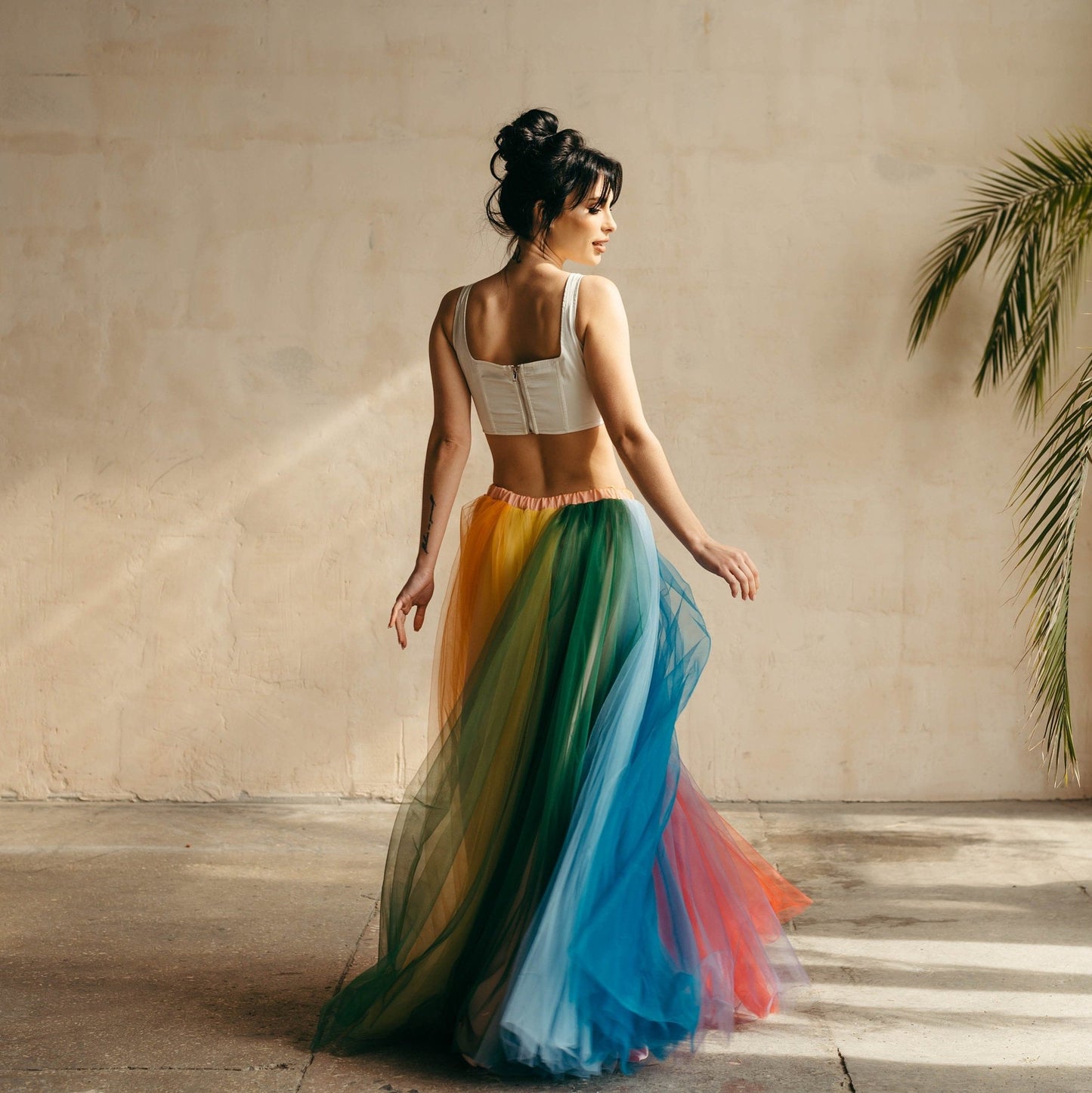Rainbow Tulle Skirt - Rainbow Wedding Dress - Elopement Skirt - Maternity Skirt - Multicoloured Wedding Outfit