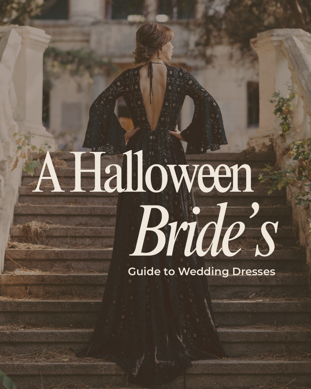 Halloween bride in a black wedding outfit: gothic bridal style guide by Married in the Morning