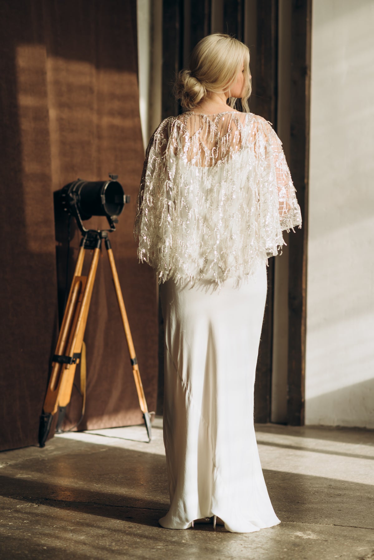 Tassel Wedding Cape - Beaded Capelet