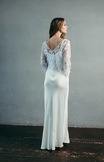 Diana Lace Wedding Top | White