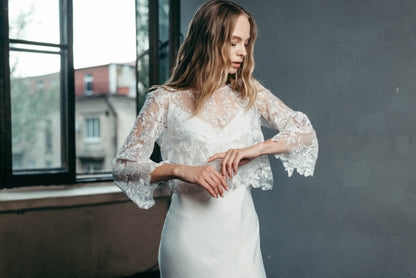 Diana Lace Wedding Top | White