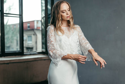 Diana Lace Wedding Top | White