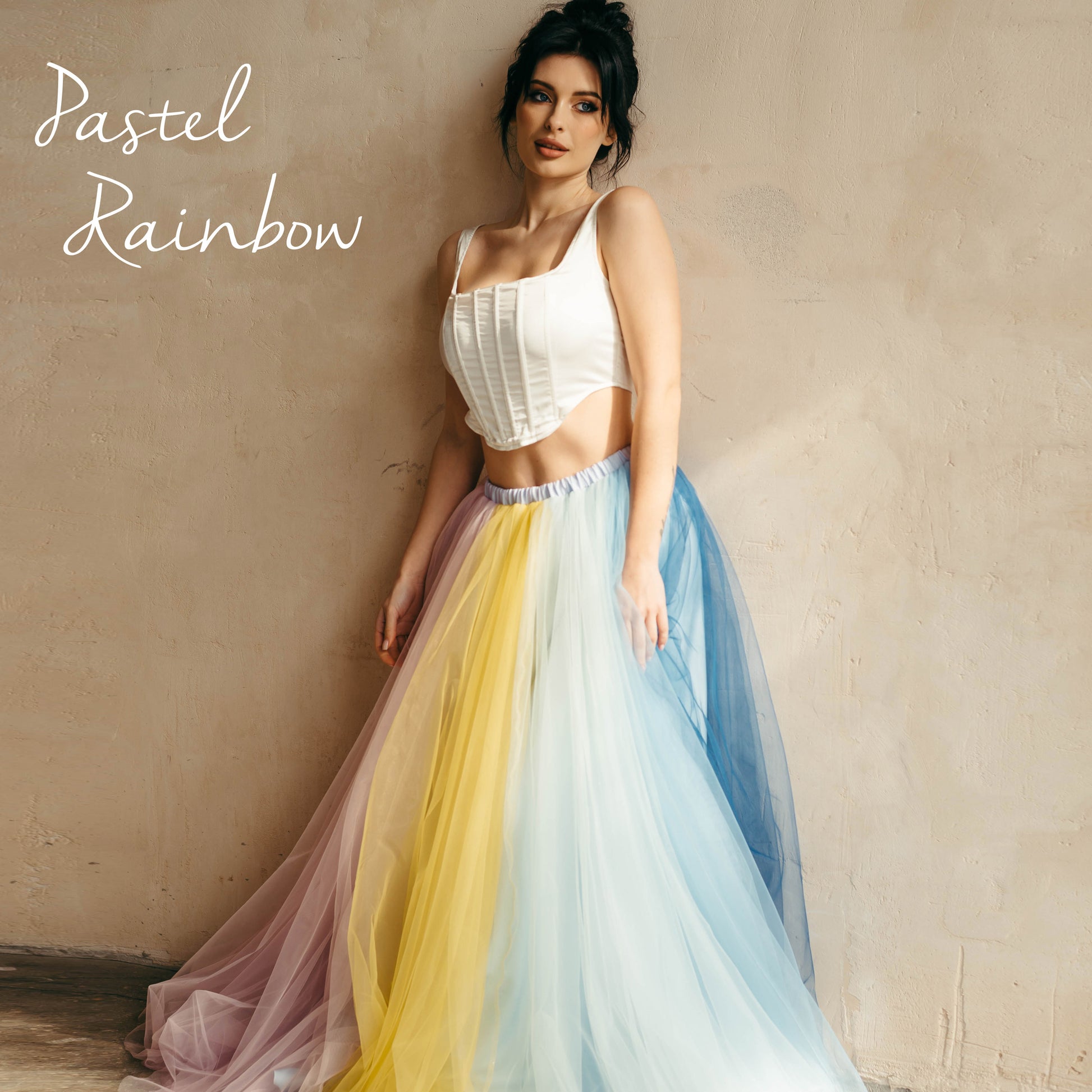 Rainbow Tulle Bridal Skirt
