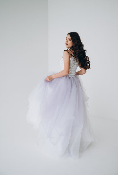 Suki High Neck Lace Bridal Top | Sleeveless & Long Sleeve