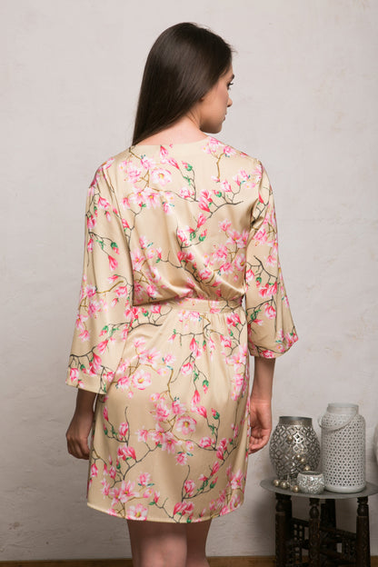 Floral Robe, Floral Robes For Bridesmaids, Wedding Robe, Bridal Robe, Bridesmaid Robes, Satin Robe, Floral Kimono, Floral Dressing Gown