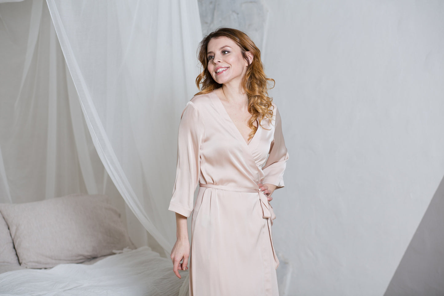 Bridesmaid Robe - Long Wedding Robe - Long Bridal Robe - Long Dressing Gown - Valentines Gift