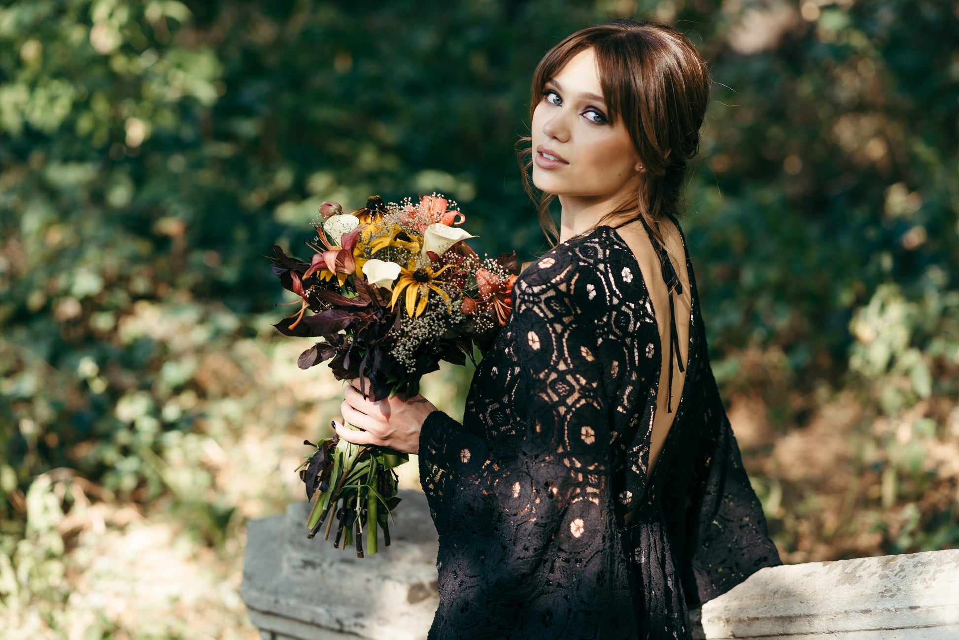 Black Wedding Dress, Black Lace Dress, Black Bohemian Dress, Lace Wedding Dress, Boho Wedding Dress, Macrame Wedding Dress, Noir Wedding