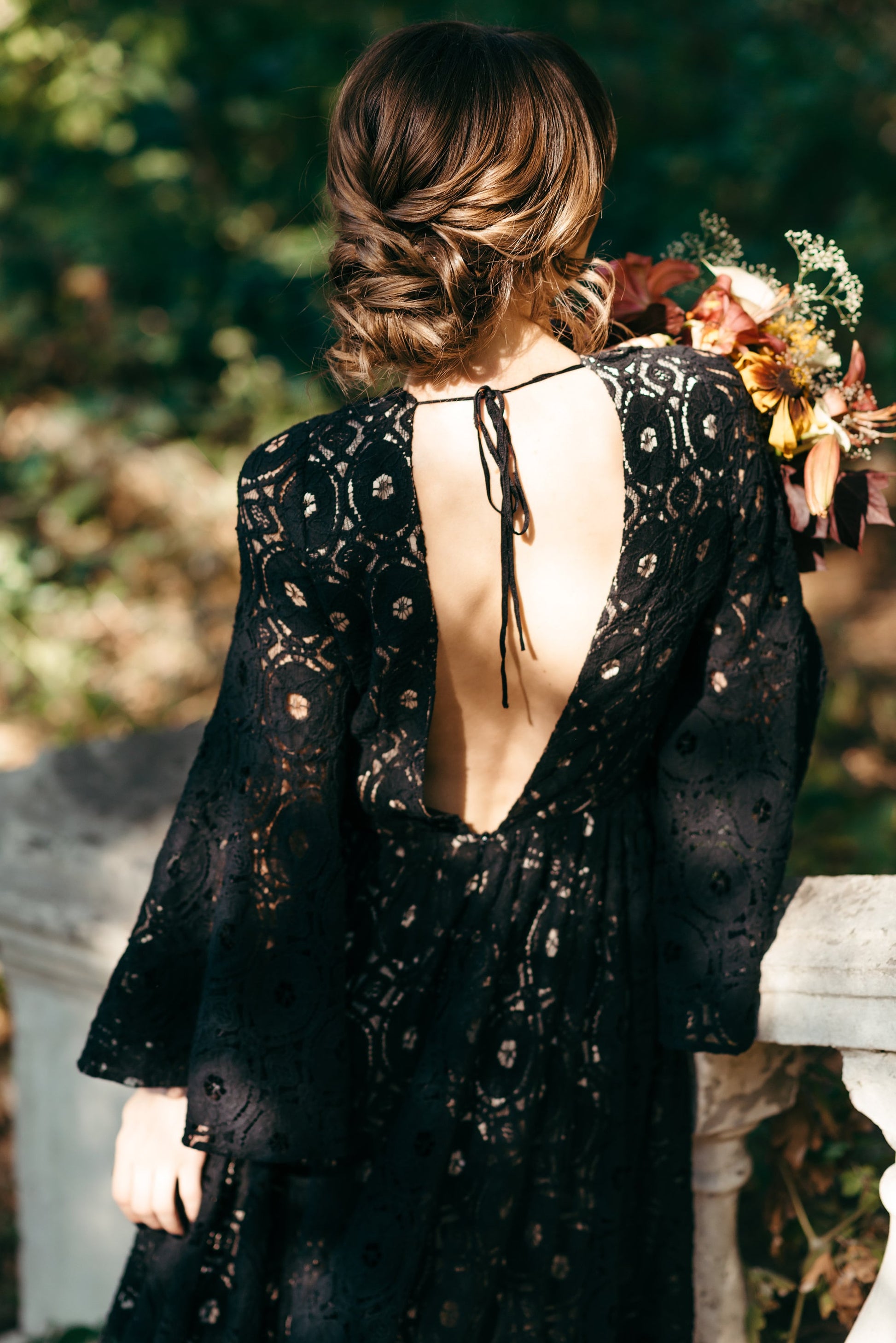 Black Wedding Dress, Black Lace Dress, Black Bohemian Dress, Lace Wedding Dress, Boho Wedding Dress, Macrame Wedding Dress, Noir Wedding