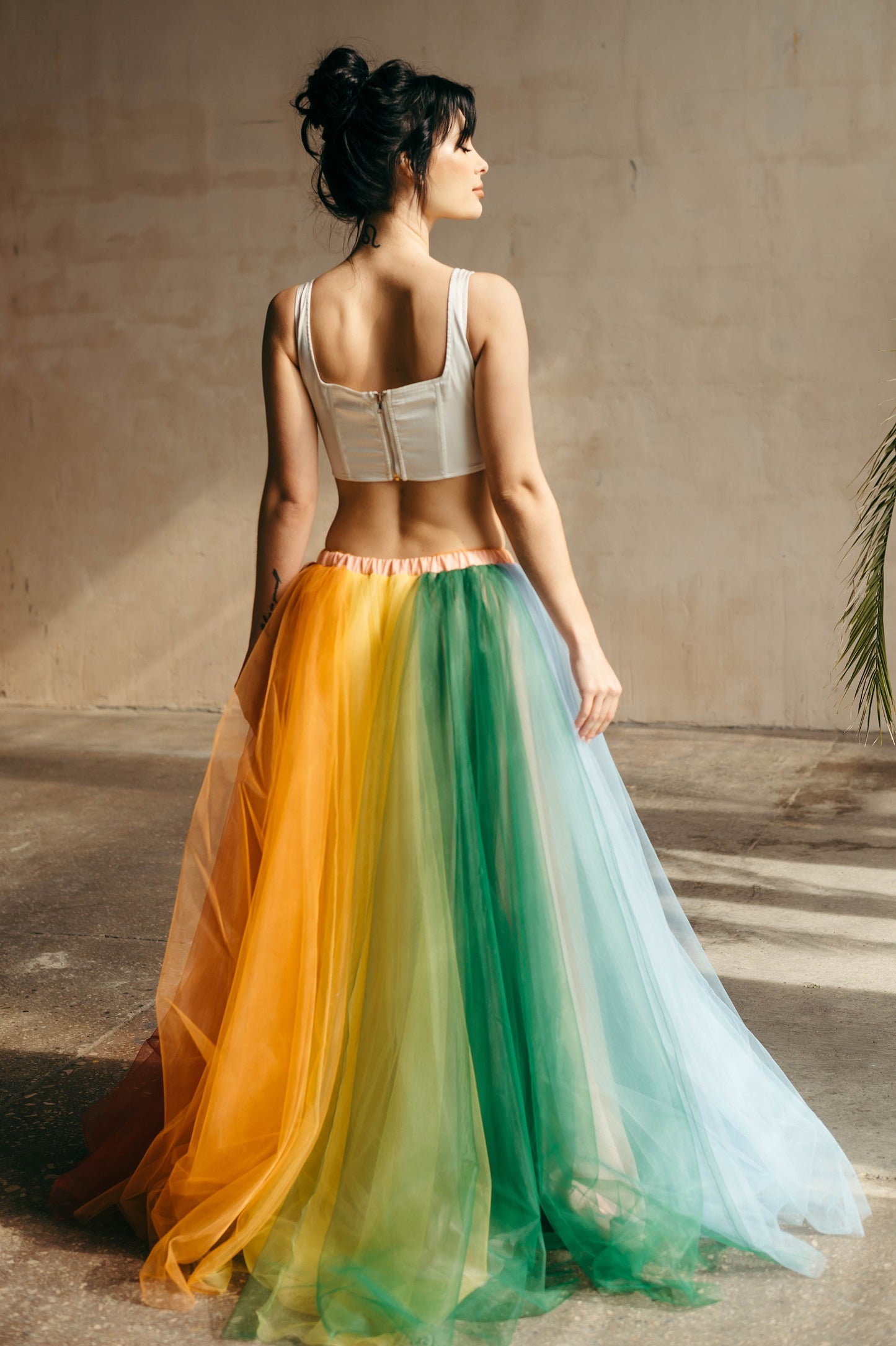 Rainbow Tulle Skirt - Unique Wedding Dress - Elopement Skirt - Maternity Skirt - Colourful Wedding Outfit - Fairytale Dress