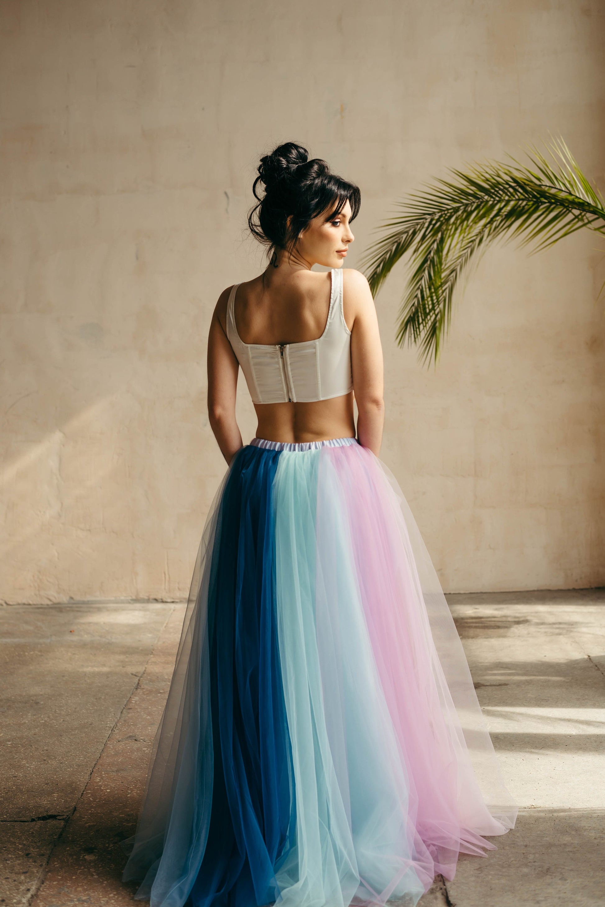 Rainbow Tulle Skirt - Unique Wedding Dress - Elopement Skirt - Maternity Skirt - Colourful Wedding Outfit - Fairytale Dress