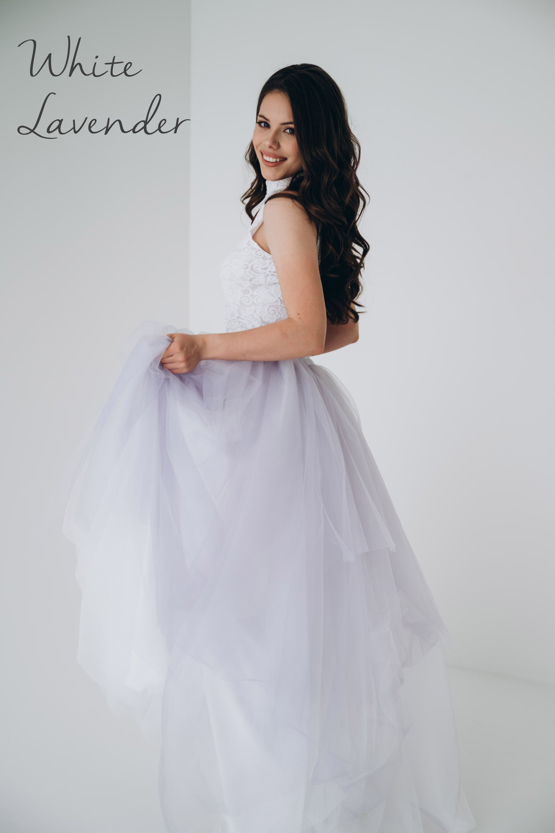White Lavender Wedding Skirt with Train – Ombre Bridal Tulle – Married in the Morning White Lavender Wedding Skirt with Train – Ombre Bridal Tulle – Married in the Morning