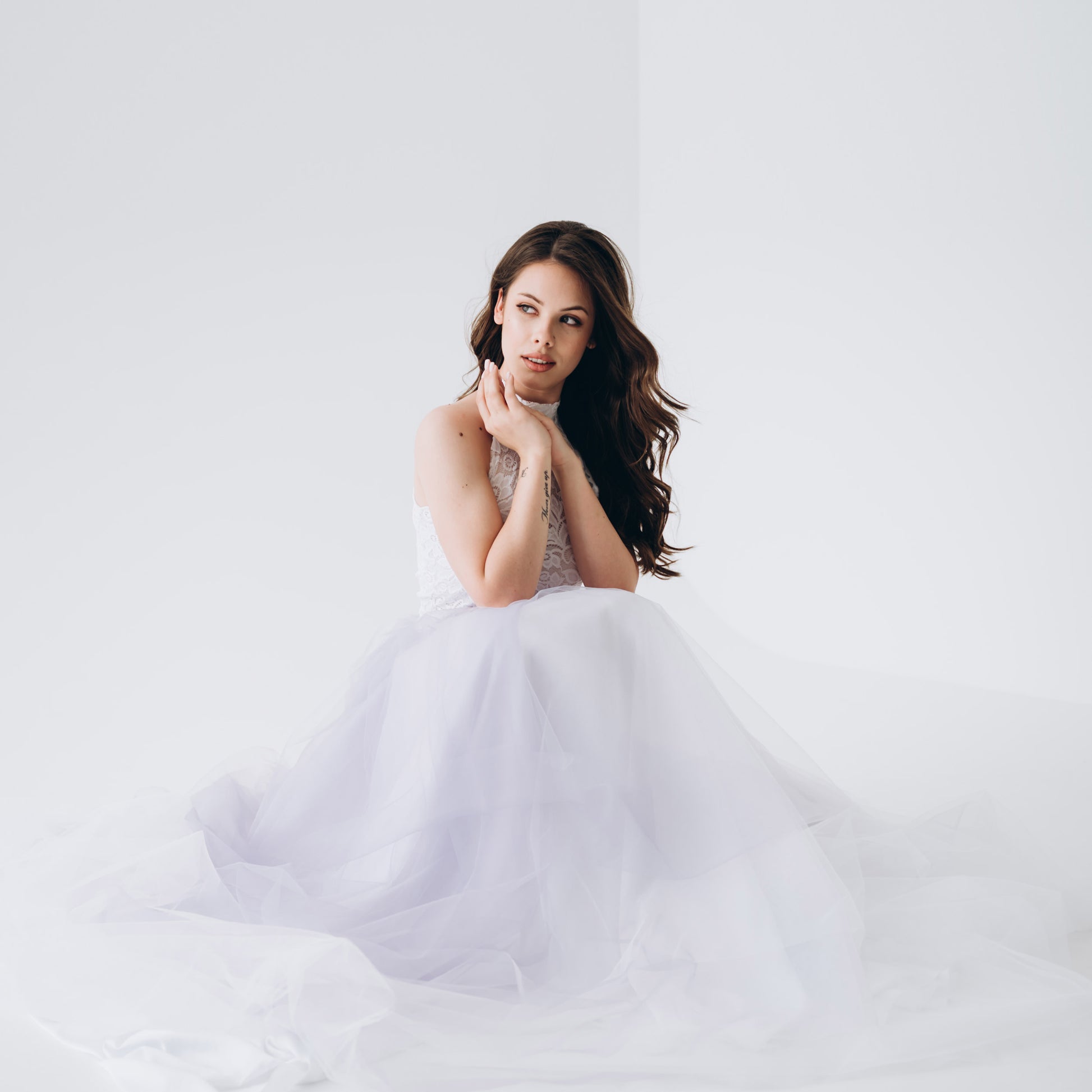 White Lavender Wedding Skirt with Train – Ombre Bridal Tulle – Married in the Morning White Lavender Wedding Skirt with Train – Ombre Bridal Tulle – Married in the Morning