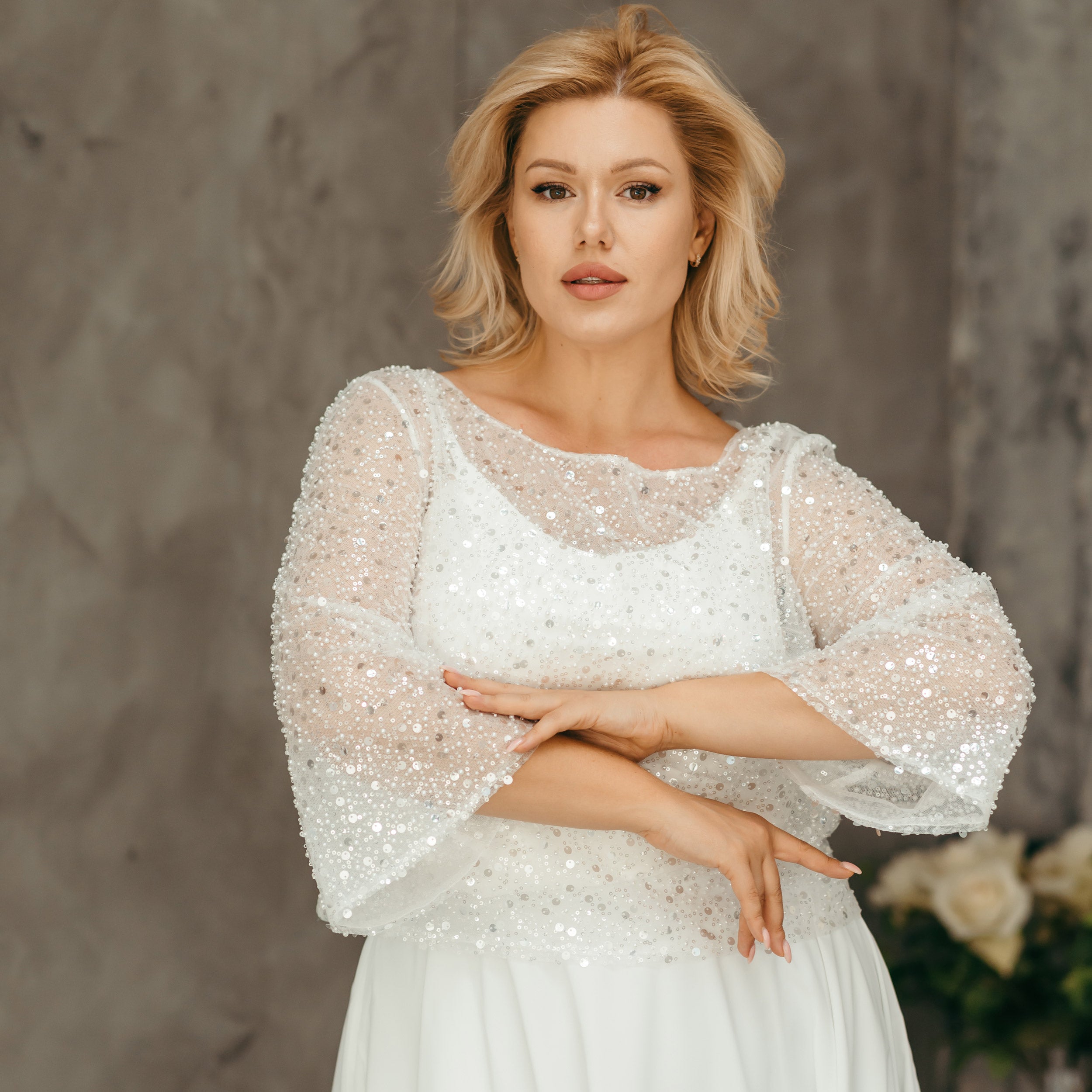 embellished bridal top