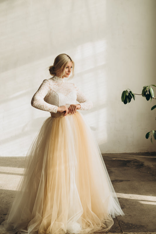 Handmade in the UK made-to-measure tulle skirts for weddings, photoshoots, black tie events