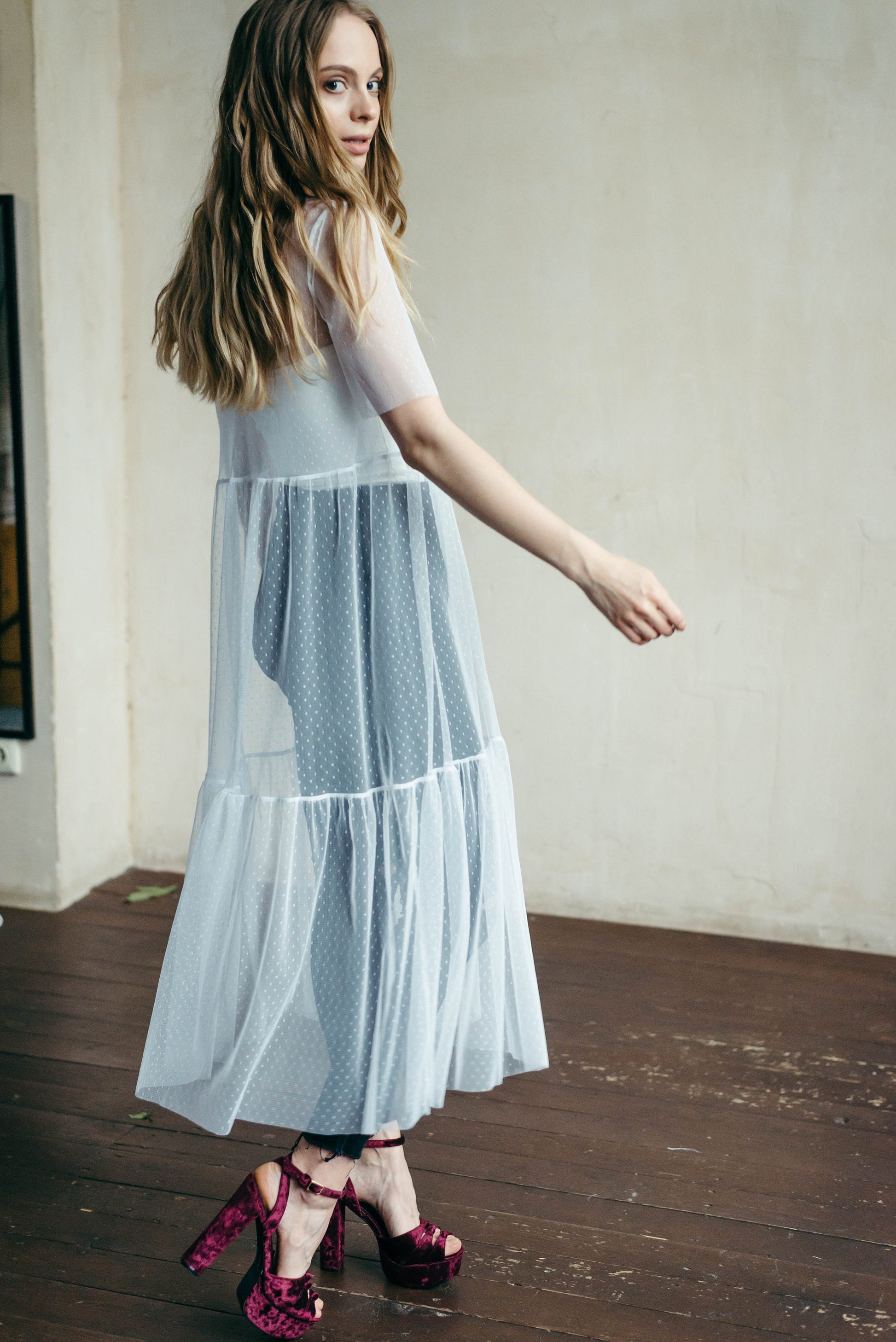 sheer tulle dress overlay Avant Garde Tulle Overlay