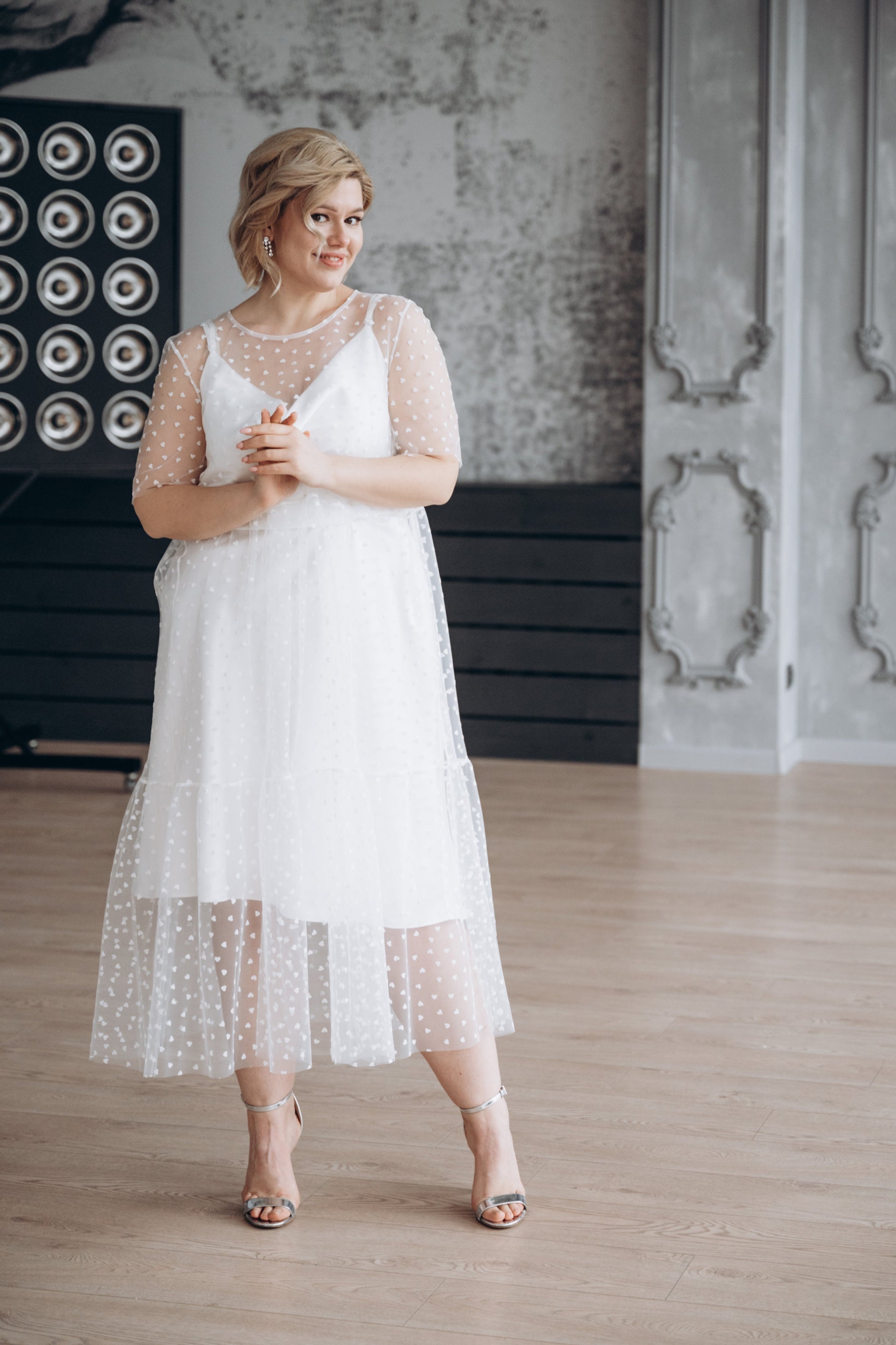 Black Polka Dot Tulle Overlay Dress Alternative Bridal Married in the Morning Black Polka Dot Tulle Overlay Dress Alternative Bridal Married in the Morning