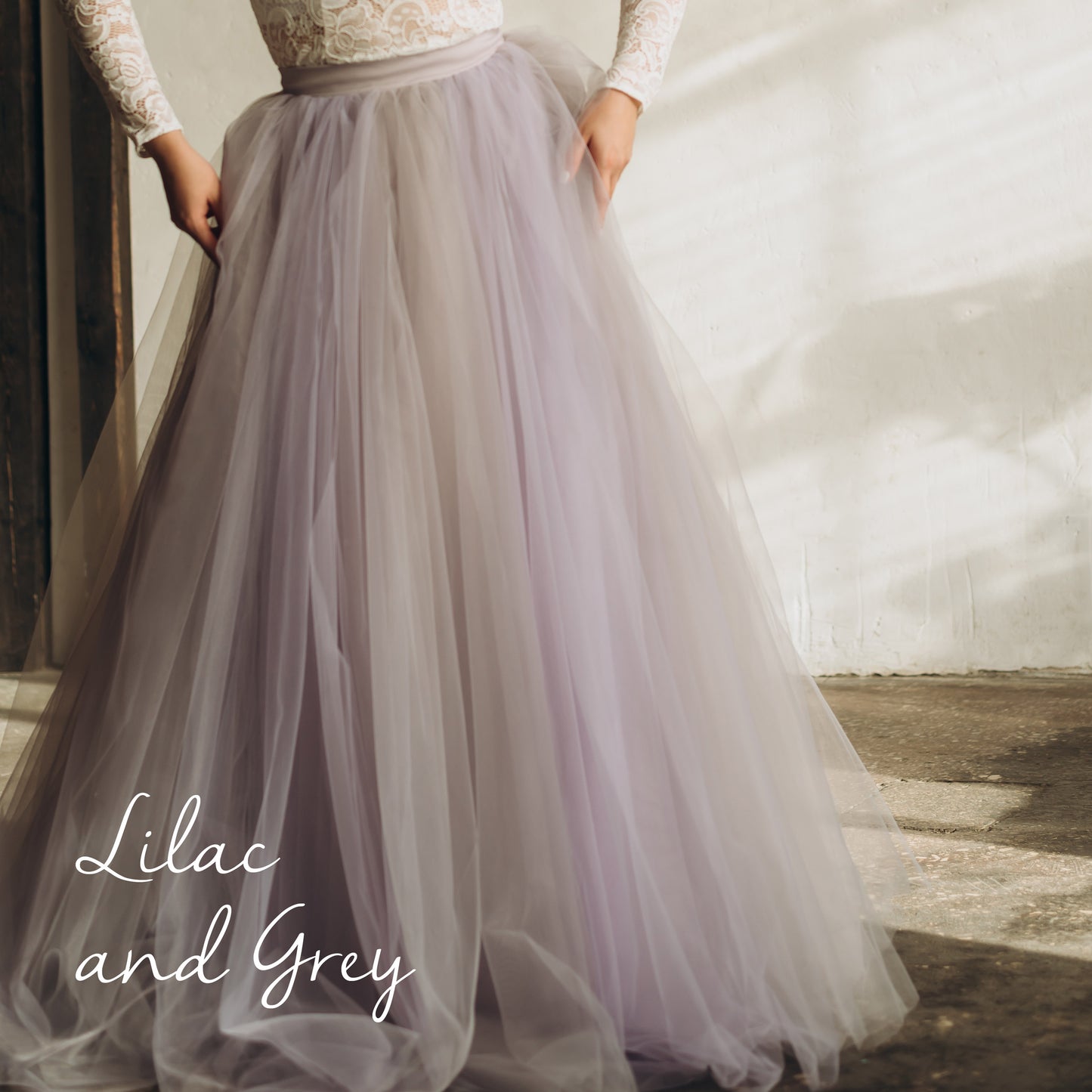 Lilac Bridal Skirt - Grey Tulle Wedding Skirt - Blush Tulle Skirt - Photoshoot Skirt - Bridal Separates - Plus Size Wedding Skirt