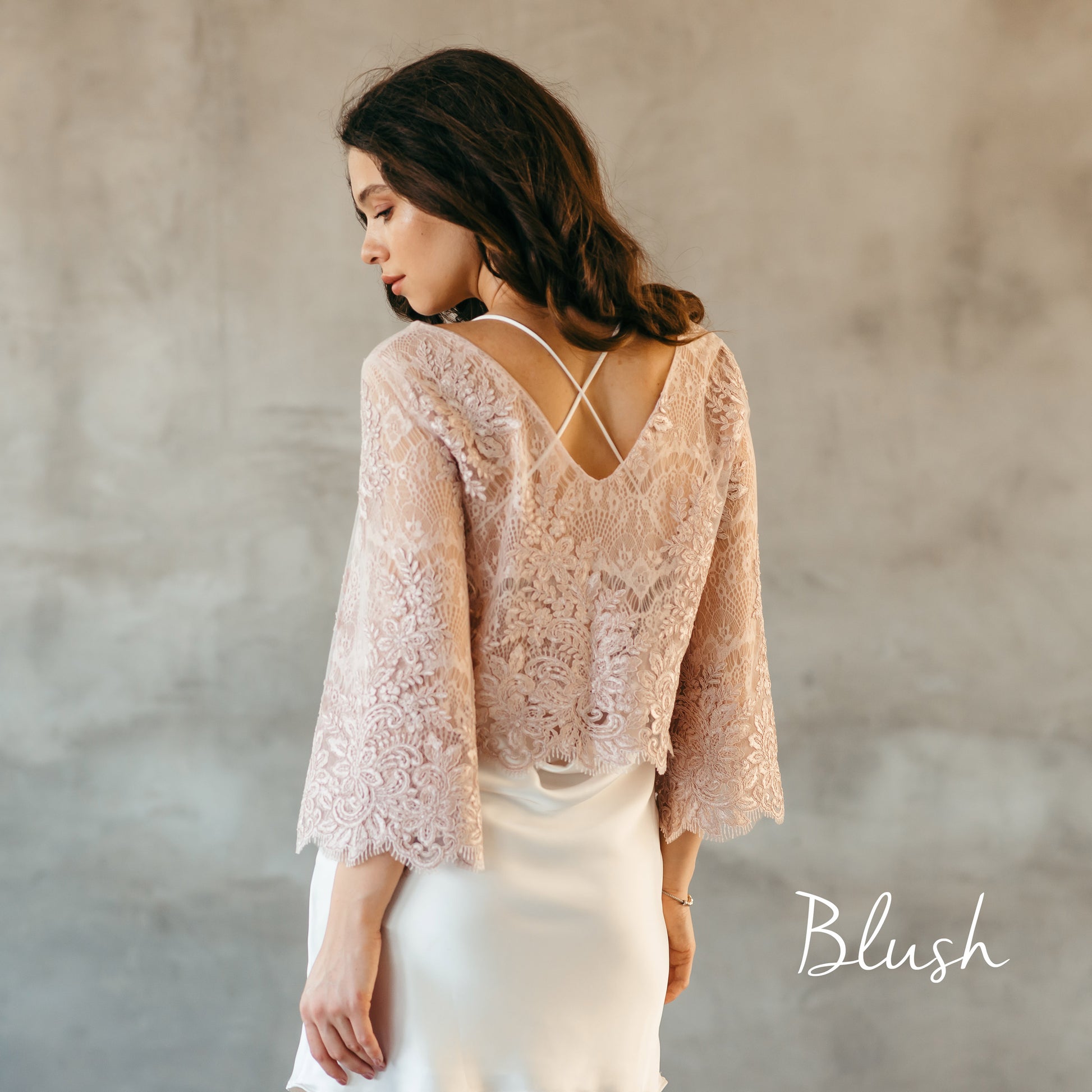 Black Wedding Dress Topper - Long-Sleeved Black Lace Bridal Top Black Wedding Dress Topper - Long-Sleeved Black Lace Bridal Top