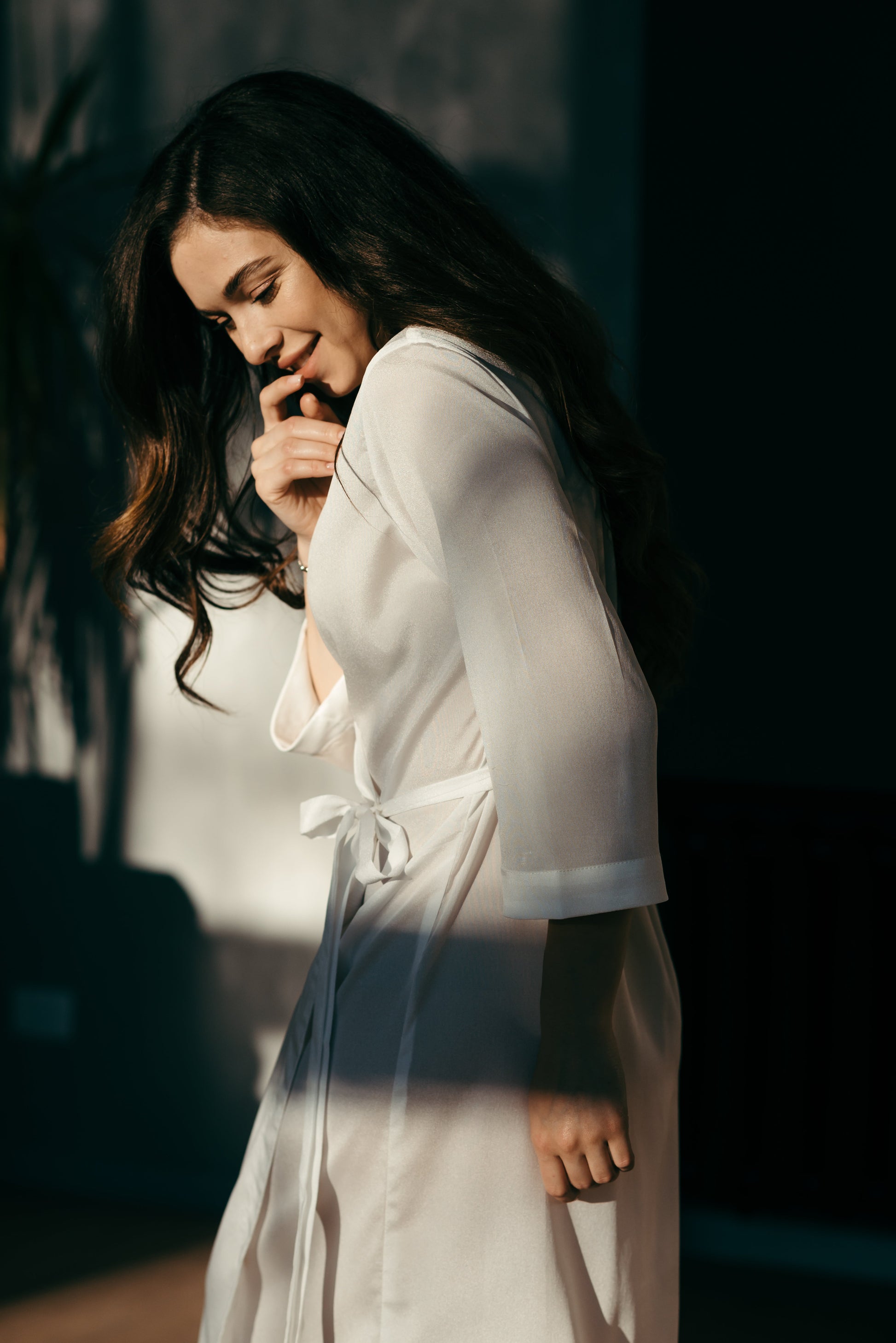 Long White Bridal Robe Ankle Length Sheer Dressing Gown Married in the Morning Long White Bridal Robe Ankle Length Sheer Dressing Gown Married in the Morning