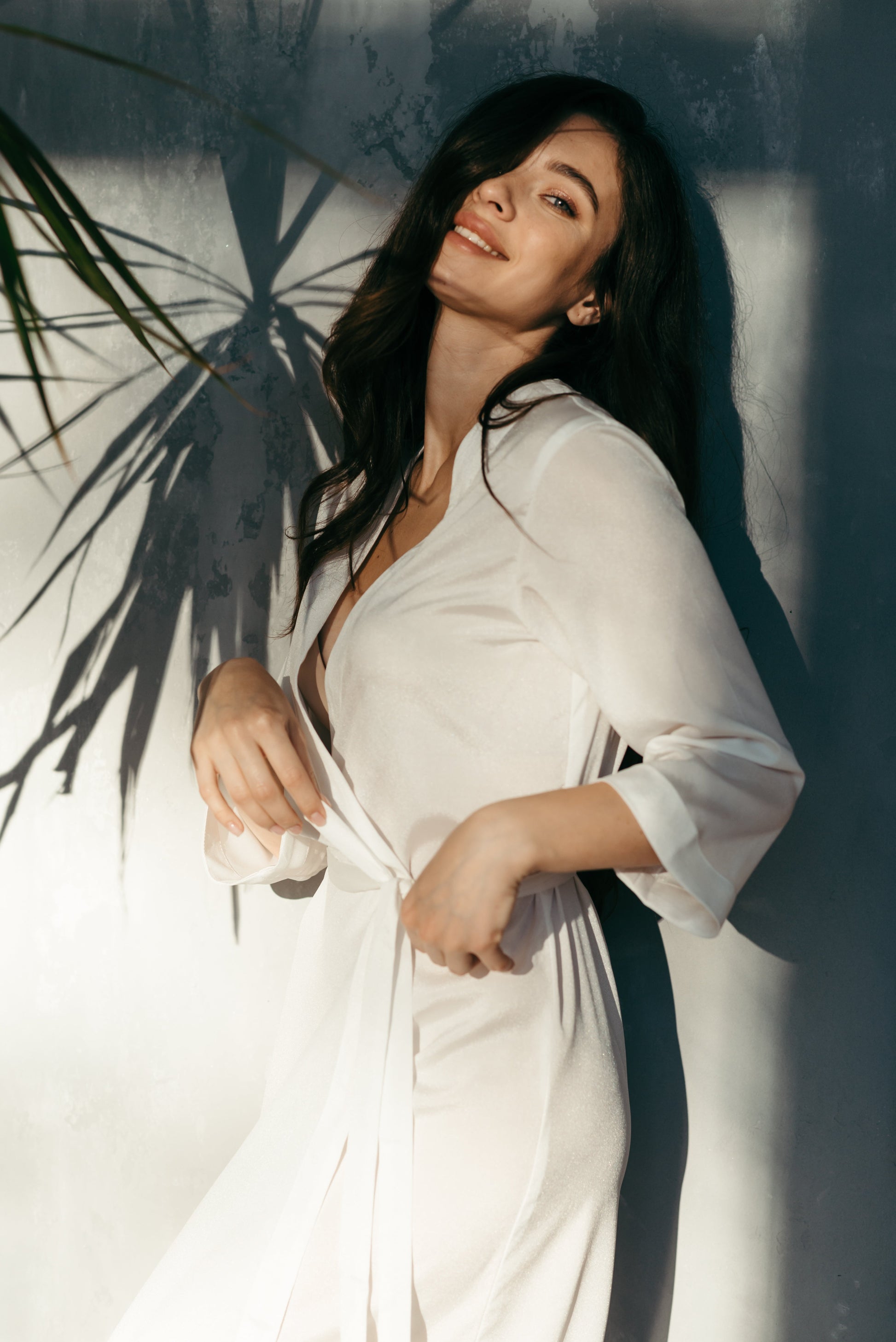 white chiffon dressing gown Persphone Luxury Womens Chiffon Robe White