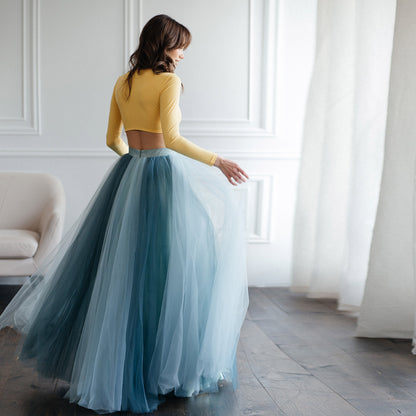 tulle bridal skirt, blue wedding skirt, outdoor wedding, bridal separates, elopement skirt, skirt for photoshoot, tutu skirt, tulle skirt