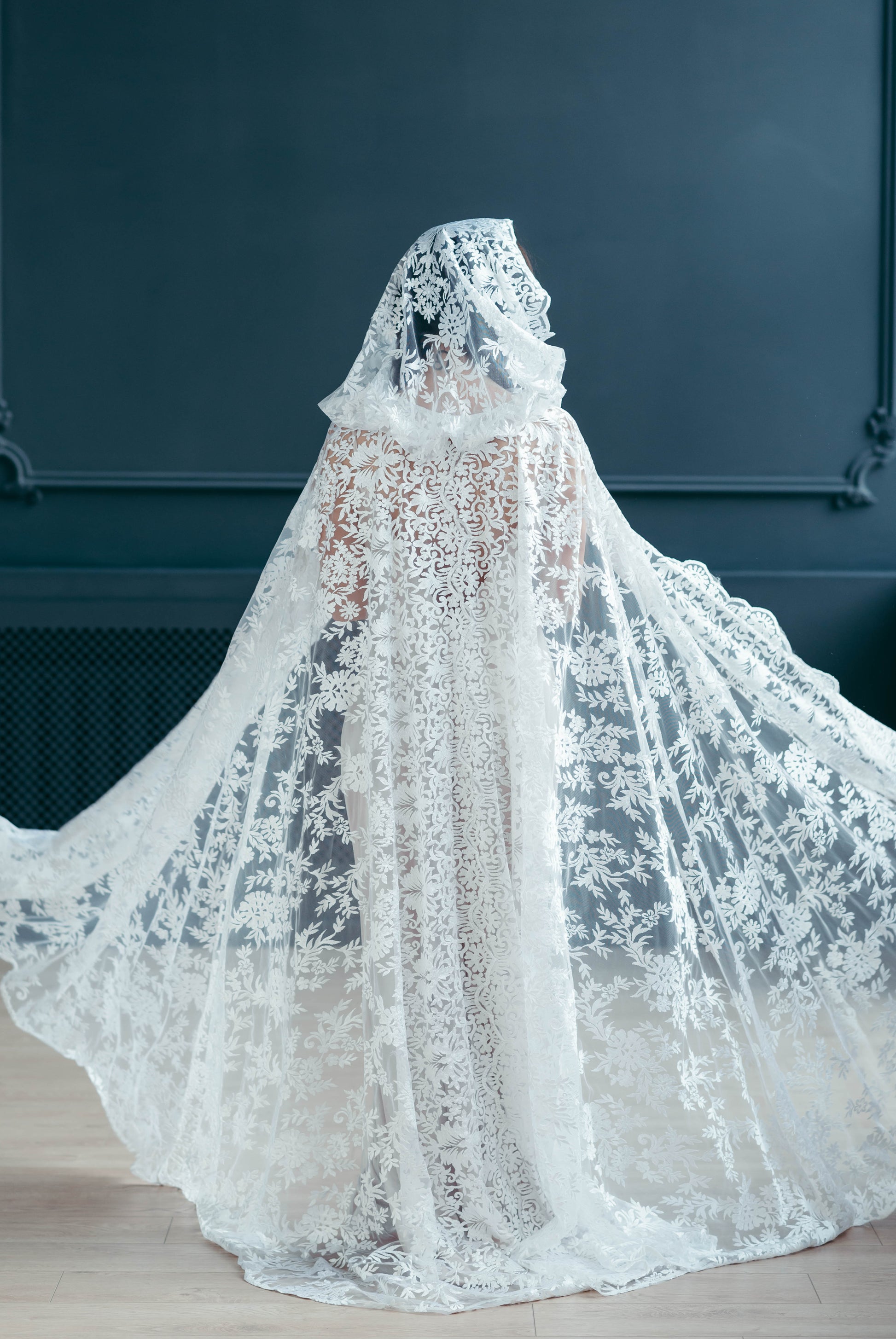 White Hooded Bridal Cape Long Lace Cloak Married in the Morning White Hooded Bridal Cape Long Lace Cloak Married in the Morning