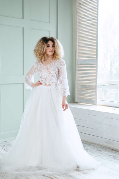 Mia Tulle Wedding Skirt | Grey